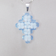 Small Cross - Pervenche-Silver Chain - 2